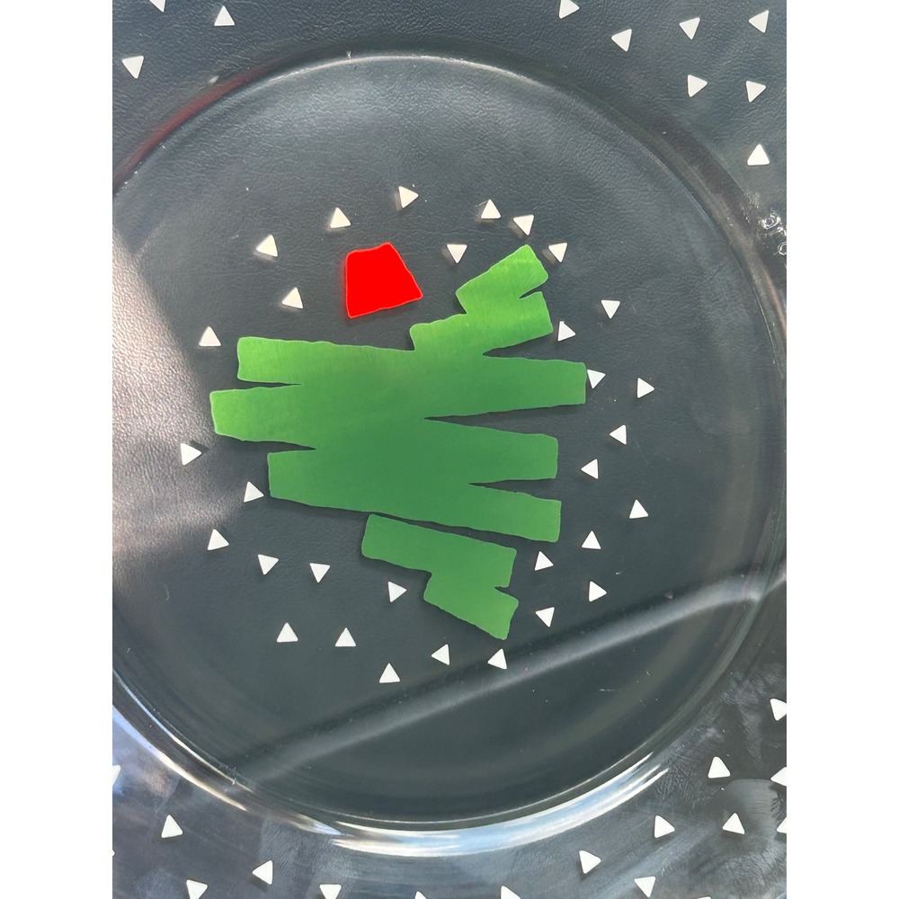 Vintage 1988 Dayton Hudson Arcoroc France Glass Christmas Tree Plates Set of 4 - Picture 5 of 10